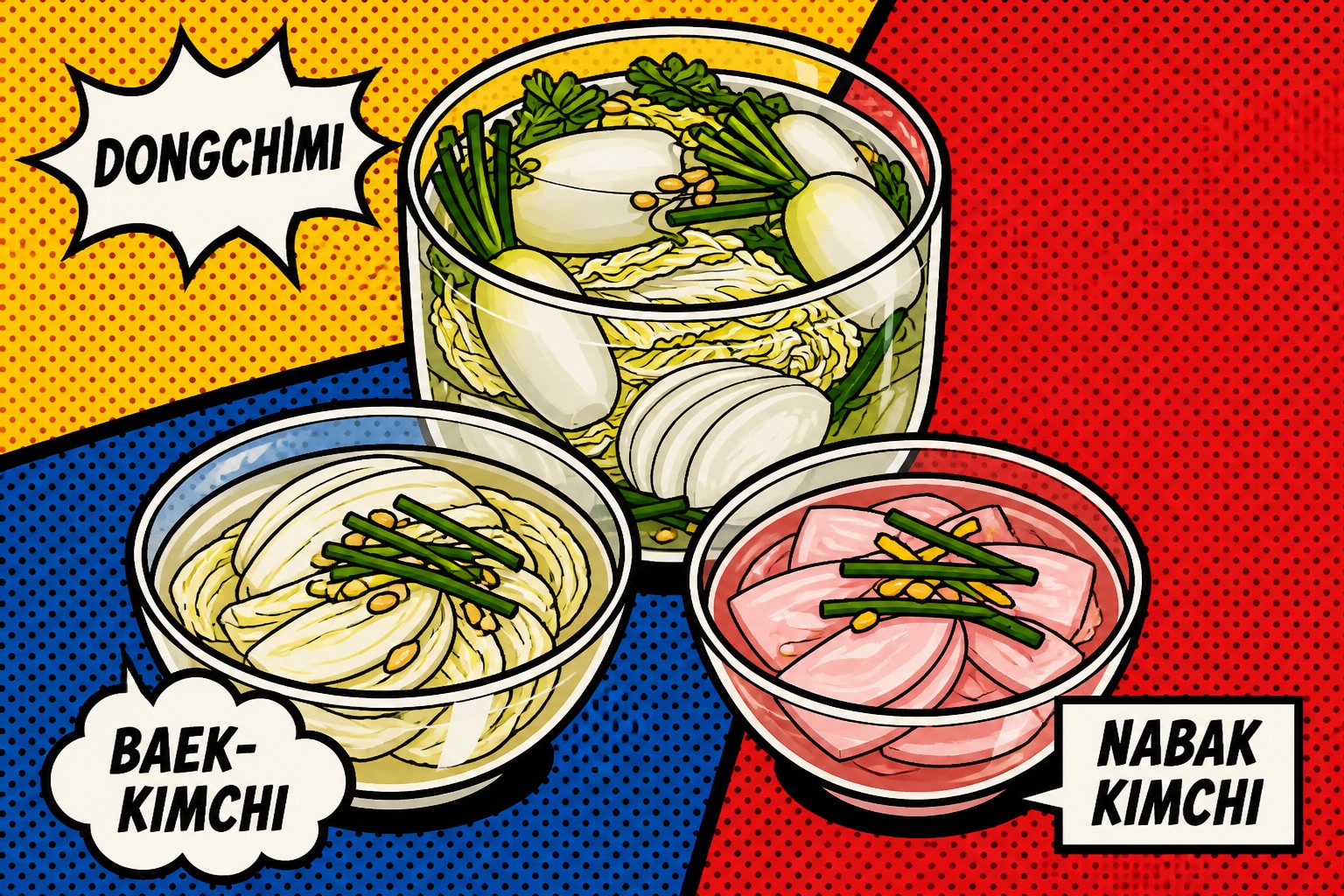 Water Kimchi Family: Baek-Kimchi, Dongchimi, and Nabak